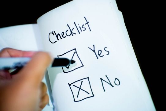 checklist no caderno