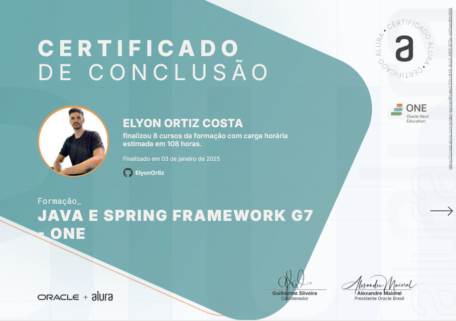 Imagem da sessão Certificado de conclusão 