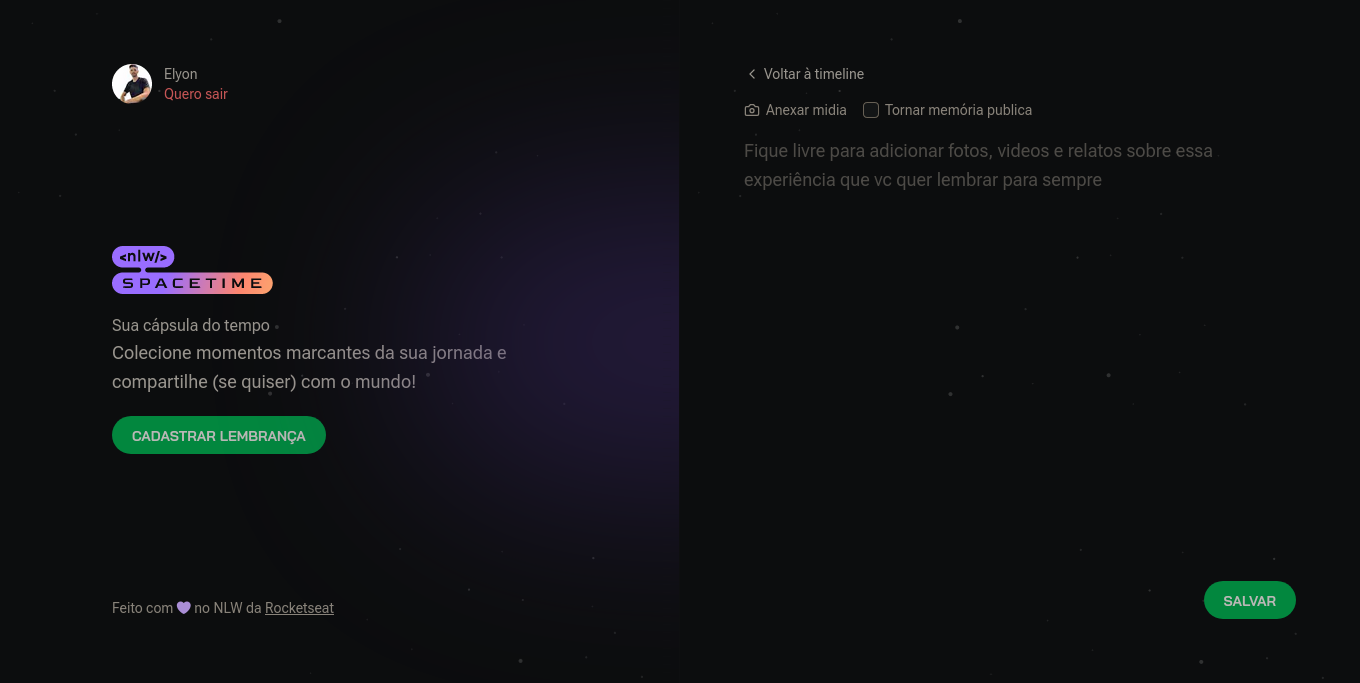 Imagem da sessão Postar uma nova memória