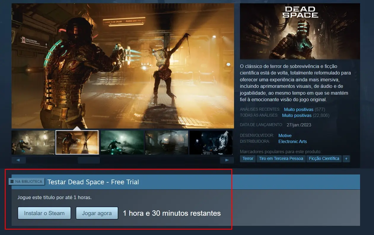 Dead Space na Steam