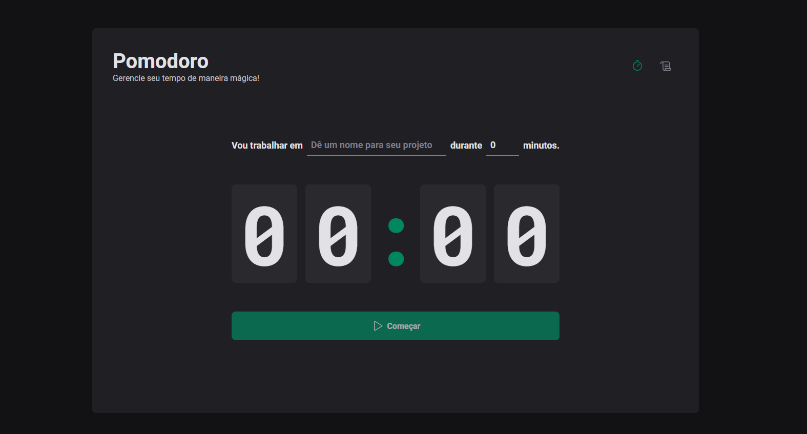 Thumbnail do projeto Pomodoro