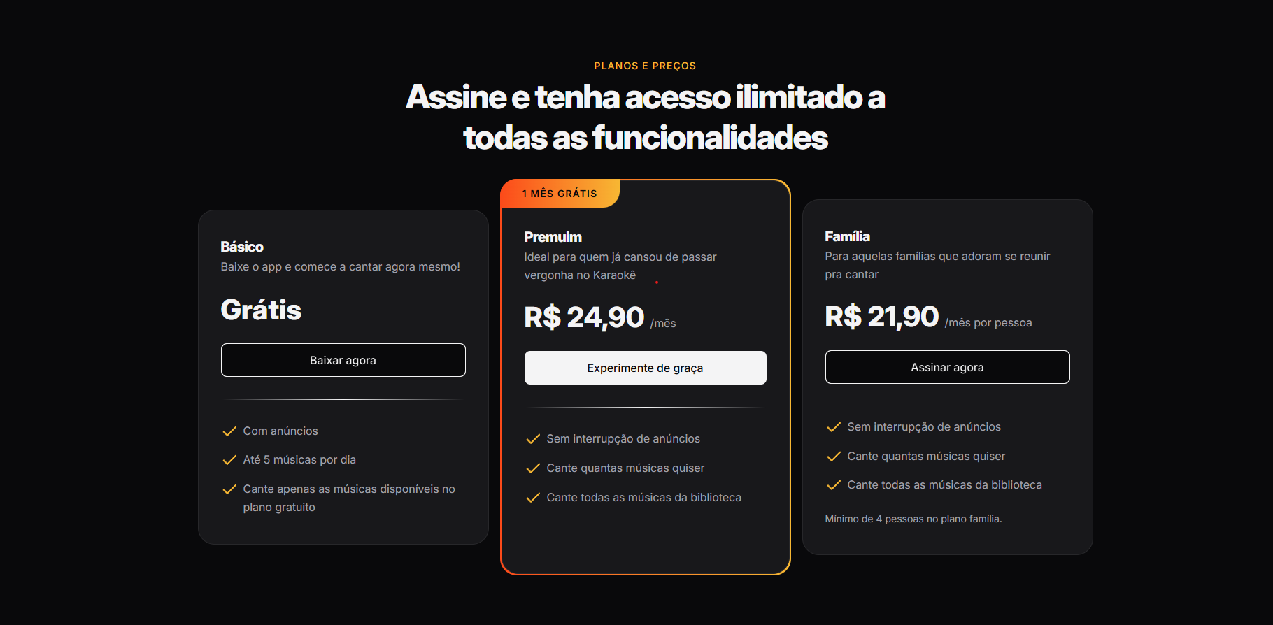 Imagem da sessão Preços