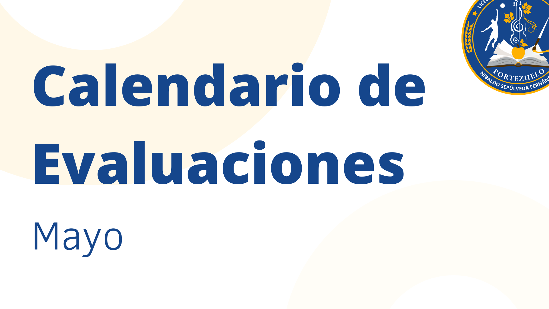 Calendario de evaluaciones Mayo