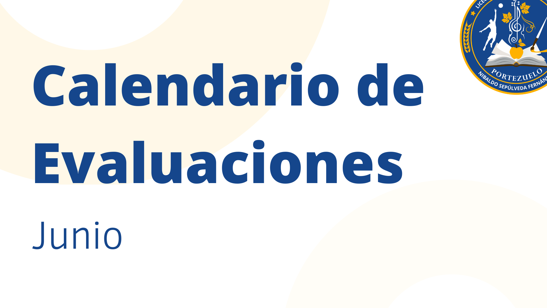 Calendario de evaluaciones Junio