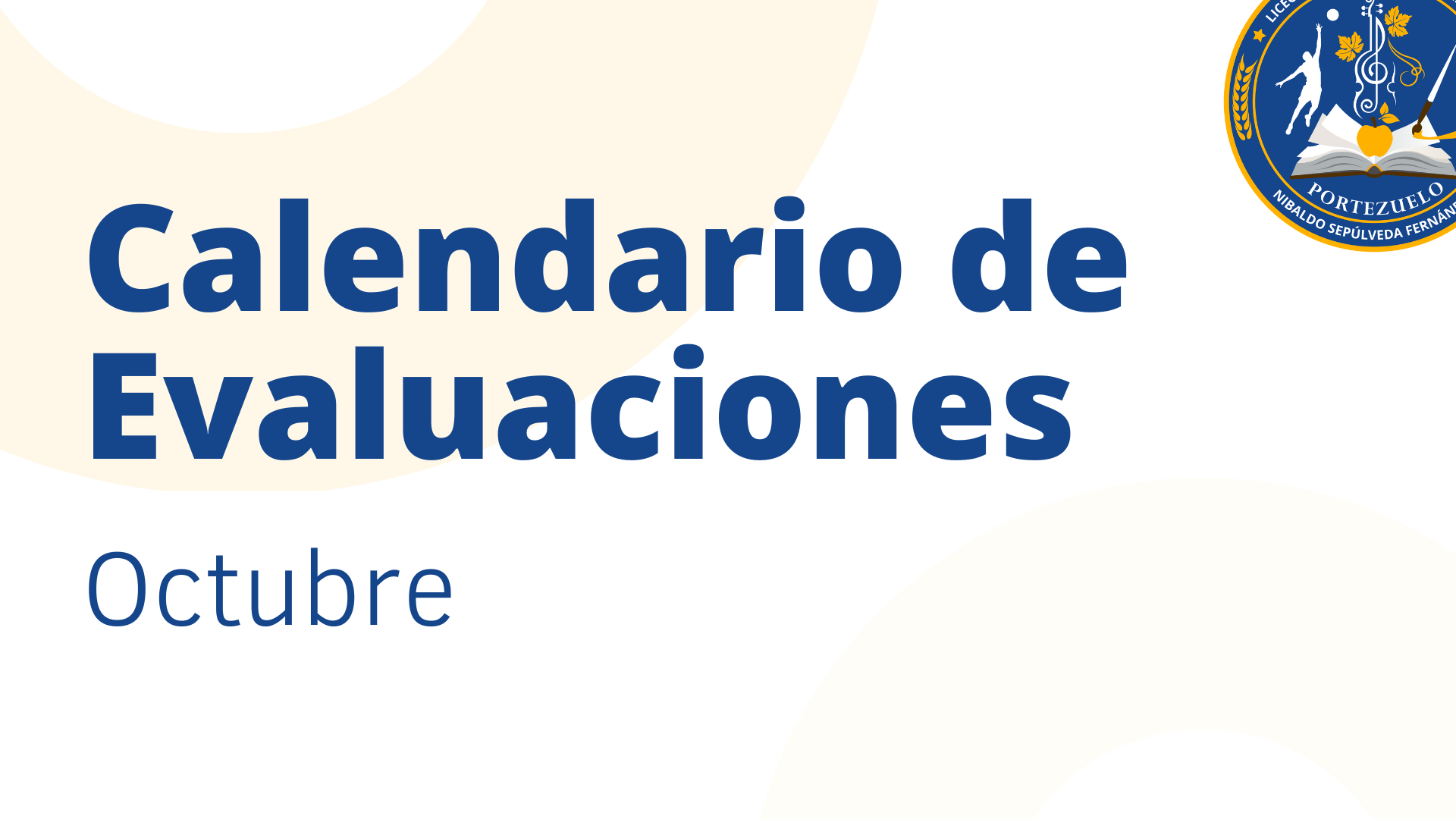 Calendario Evaluaciones Octubre