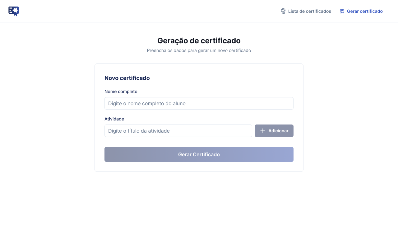 Imagem da sessão Empty Form