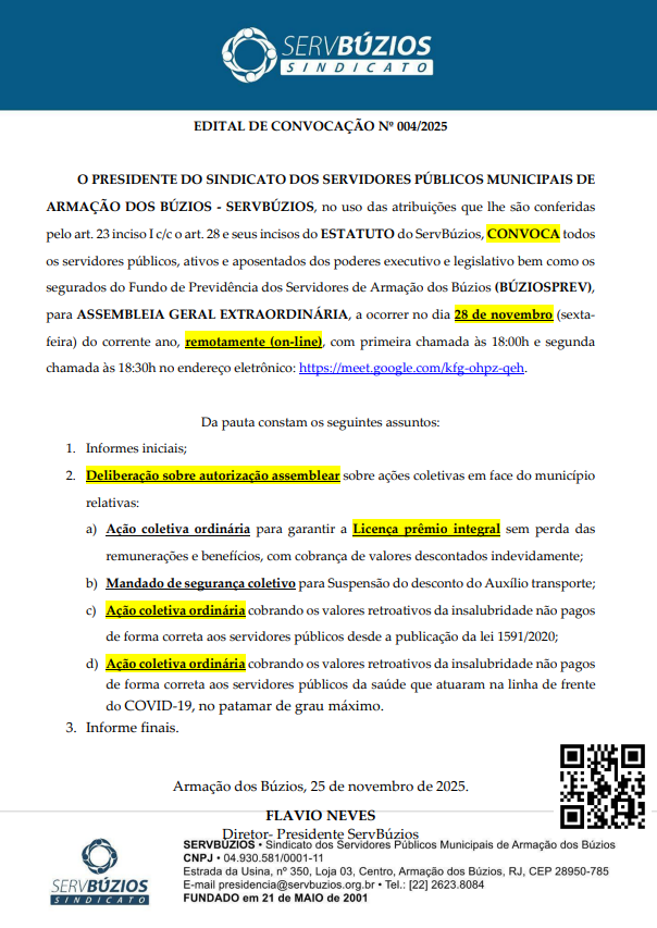 Convocação AGE 04 de 2025