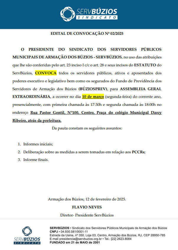 Convocação AGE 02 de 2025