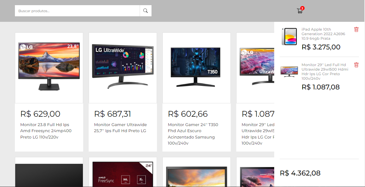 Imagem da sessão Cart