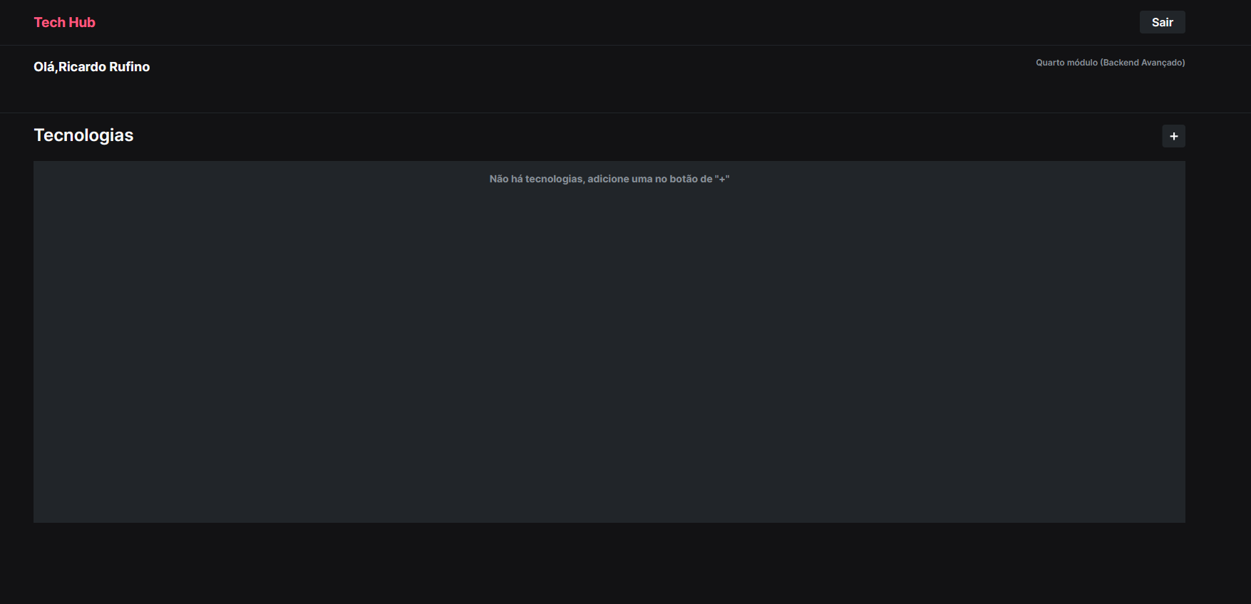 Imagem da sessão Dashboard