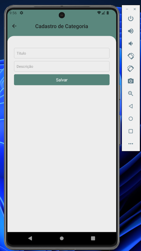 Imagem da sessão Cadastro de Categorias