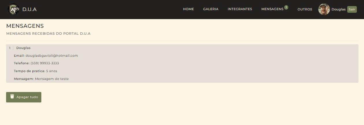 Imagem da sessão Mensagens do portal