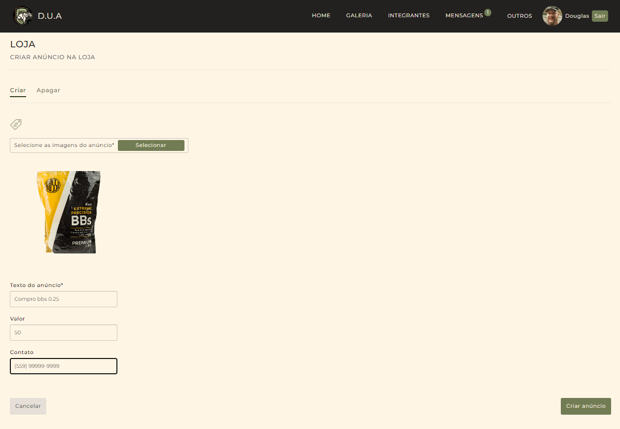 Imagem da sessão Loja interna