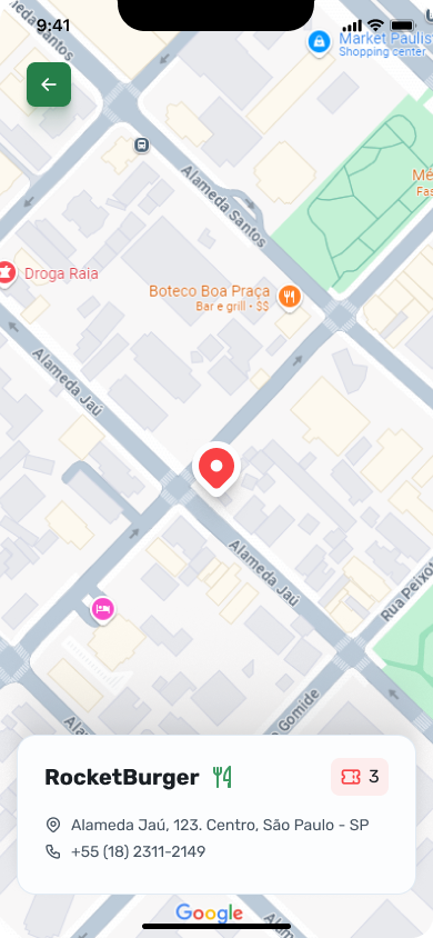 Imagem da sessão Localização no mapa