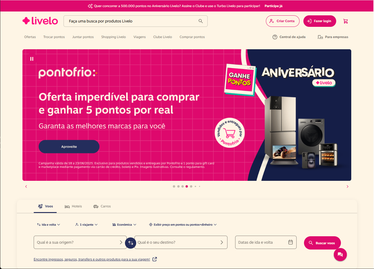 Imagem da sessão Home Web