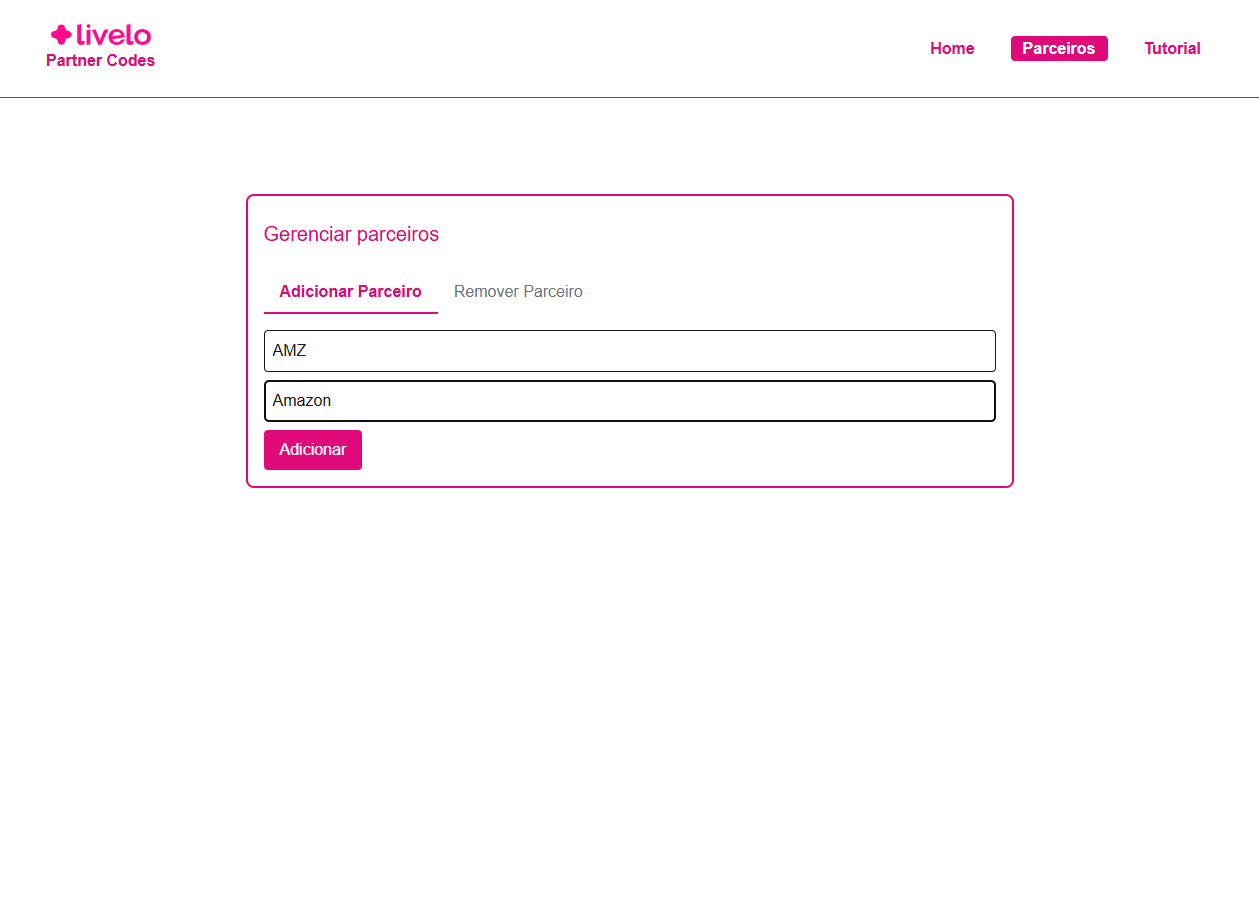 Imagem da sessão Adicionando parceiros