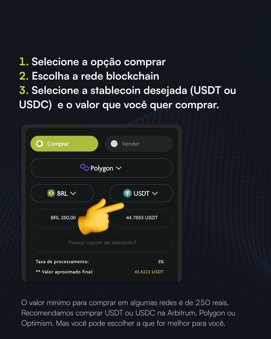 Passo 2 como comprar USDT