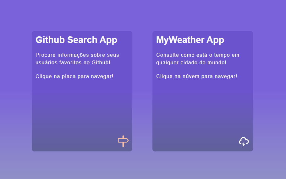 Thumbnail do projeto Weather e github api's