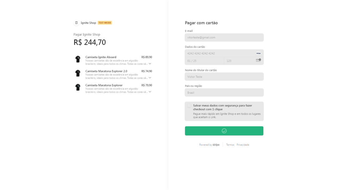 imagem da sessão Checkout Stripe