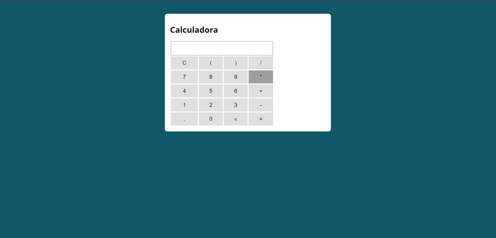 Imagem da sessão Projeto Calculadora